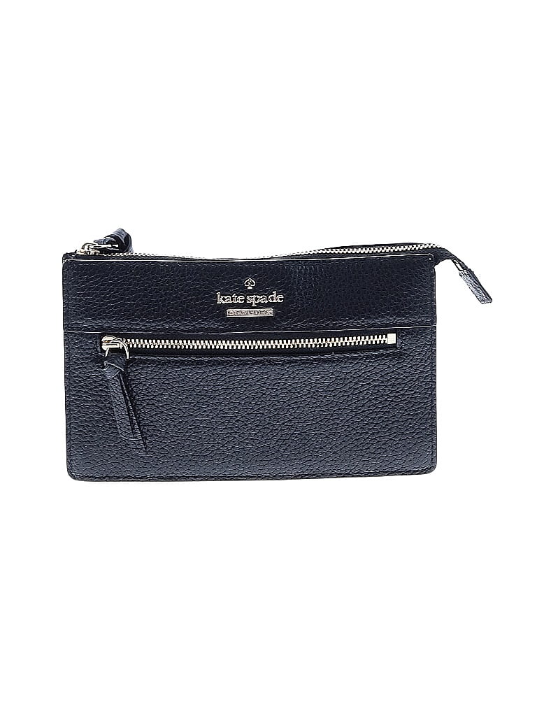Kate Spade New York 100% Leather Blue Black Leather Wristlet One size - photo 1