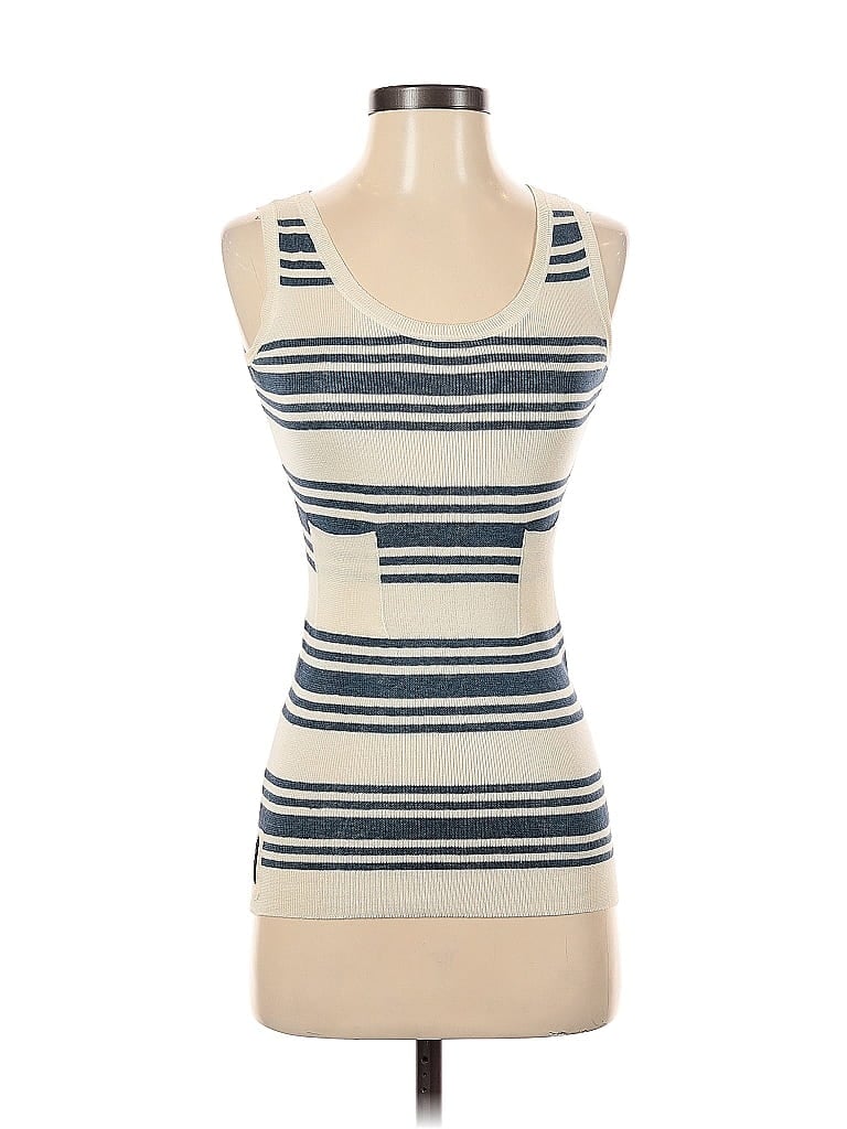 Pre-owned Prada Tank Top Ivory Strapless Neckline Tops In White