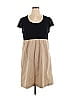 AK Anne Klein Color Block Tan Blue Casual Dress Size 14 - photo 1