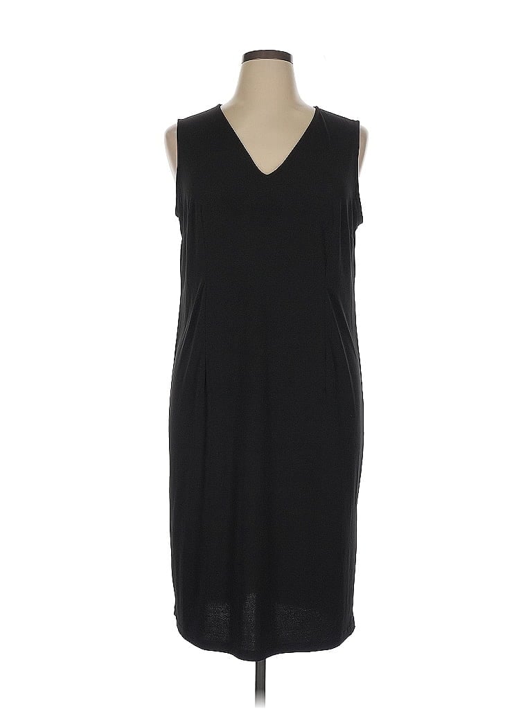 Roaman's Solid Black Casual Dress Size 16 - photo 1