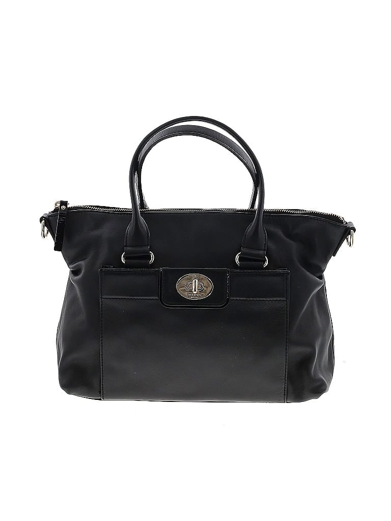 Kate Spade New York 100% Cow Leather Solid Black Leather Satchel One size - photo 1
