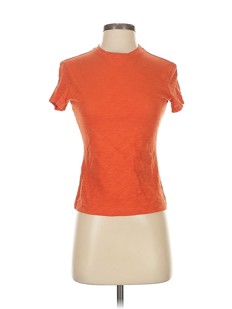 Click to view more detailed imagery on our partner's website Pre-owned Theory Short Sleeve Turtleneck In Orange