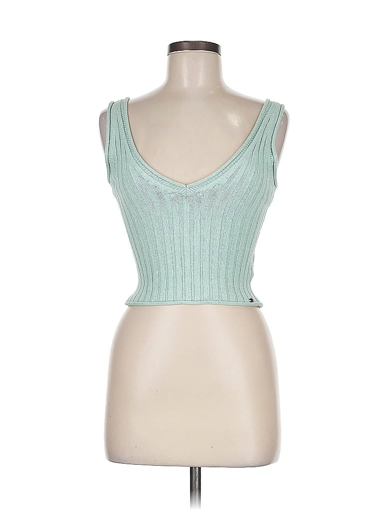 Pre-owned Guess Sleeveless Top Green Strapless Neckline Tops