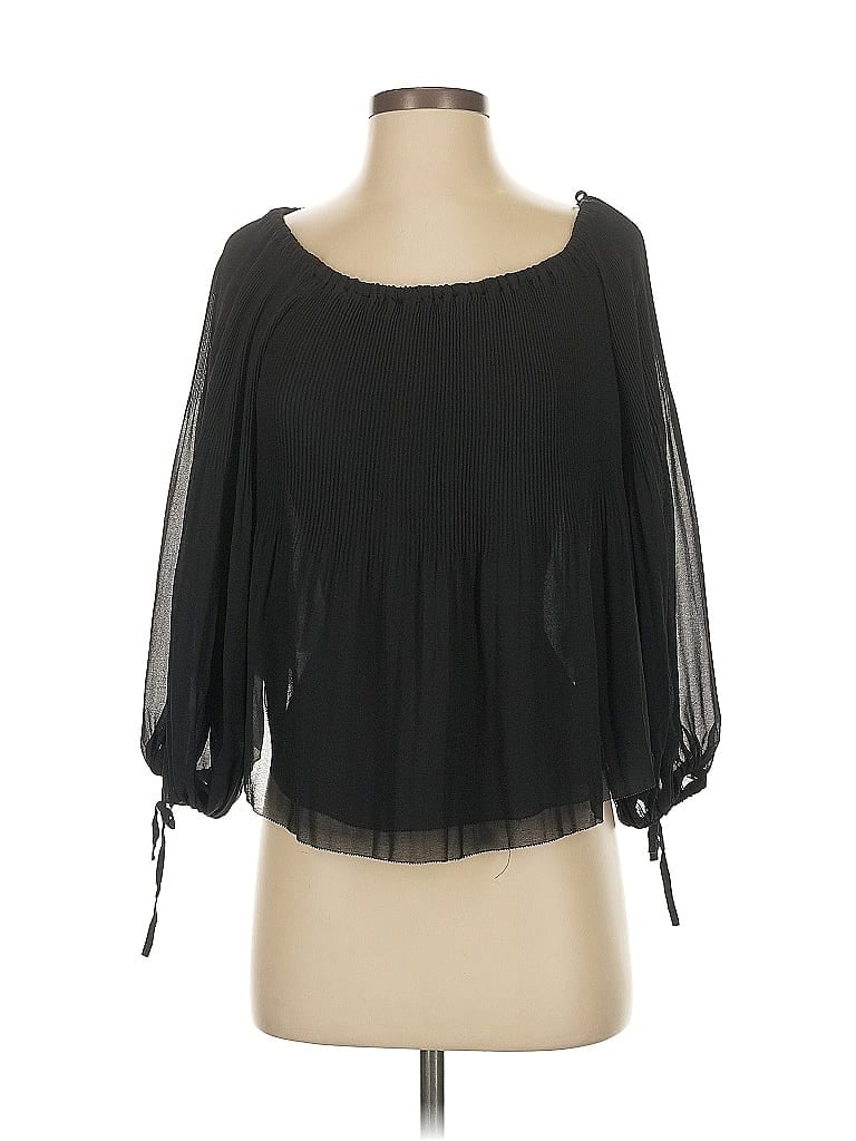 Pre-owned Wilfred 3/4 Sleeve Blouse In Black