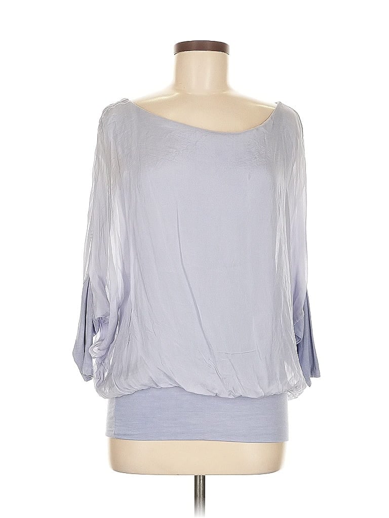 Cobble Stone Silver Blue 3/4 Sleeve Blouse One size - photo 1