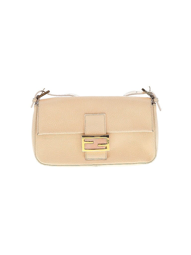 Fendi 100% Leather Solid Ivory Leather Shoulder Bag One size - photo 1