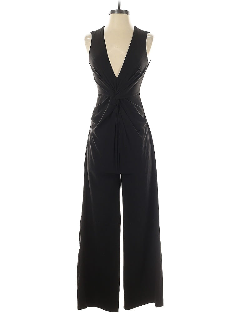 S/S 2009 Halston Grey Jersey Plunge Front and Back Jumpsuit