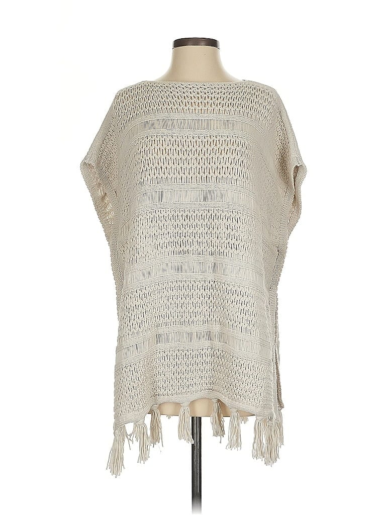 Pre-owned Jjill Poncho In White