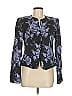 Armani Collezioni 100% Polyester Print Blue Blazer Size 8 - photo 1