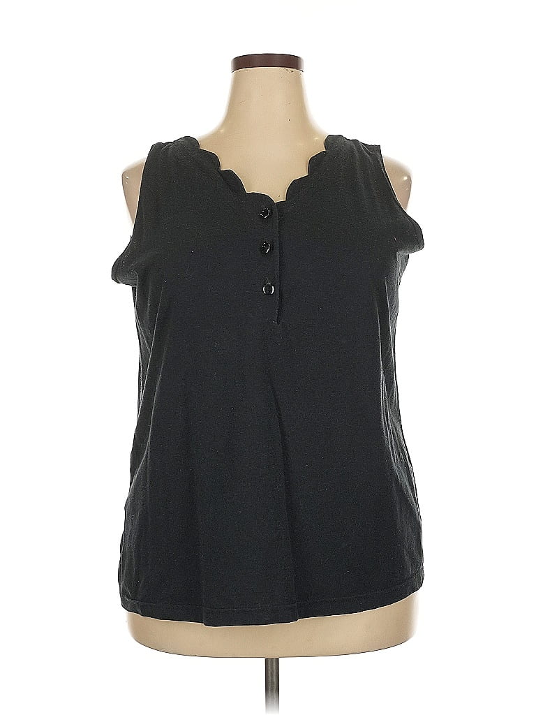 Roaman's Black Sleeveless T-Shirt Size 22 - photo 1