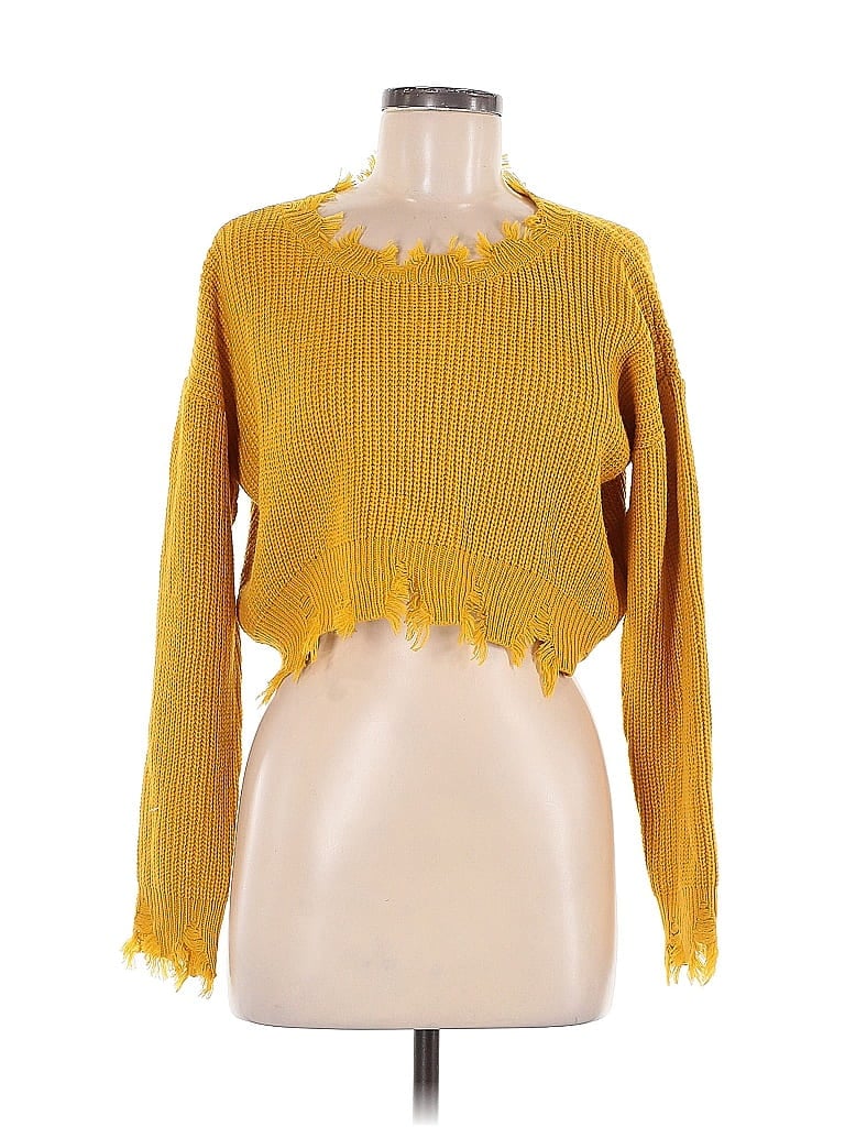Akira 100% Acrylic Yellow Pullover Sweater Size M - photo 1