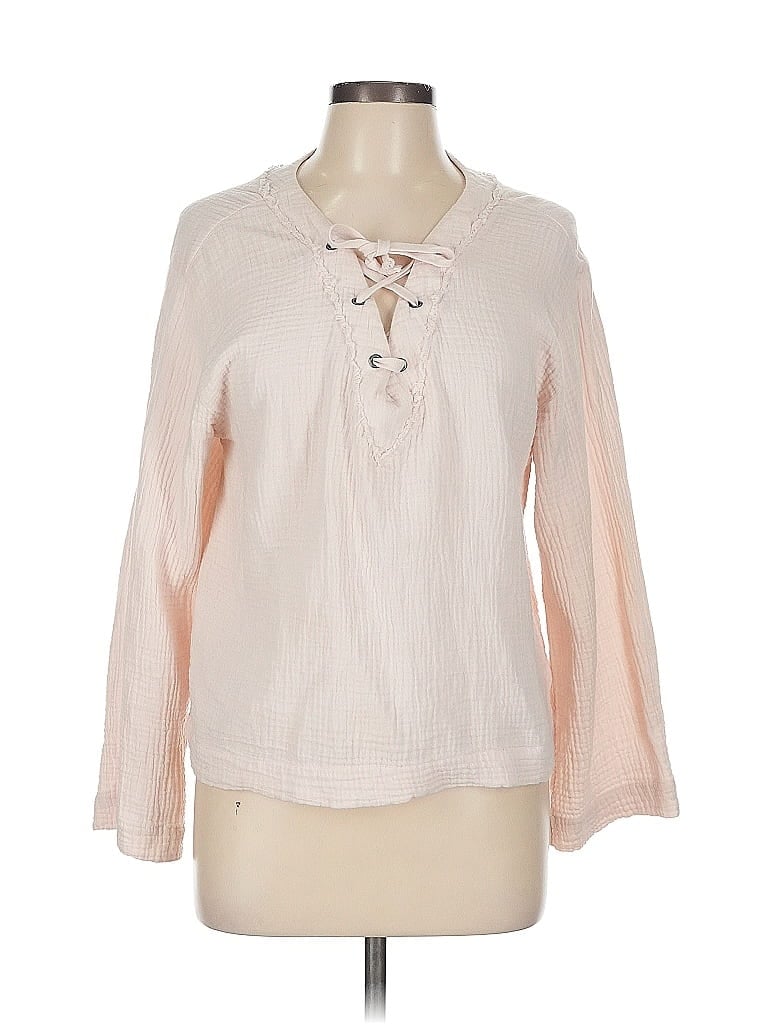 Pre-owned Cloth & Stone Long Sleeve Blouse In Pink
