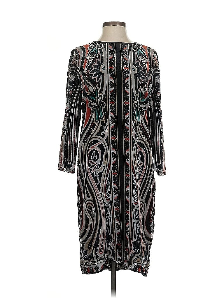 ETRO 100% Silk Paisley Black Casual Dress Size EU (IT) 42 / US 6 - photo 1