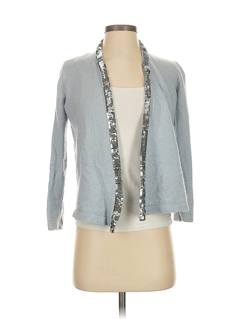 Pre-owned Duffield Lane Cardigan Sweater In Silver