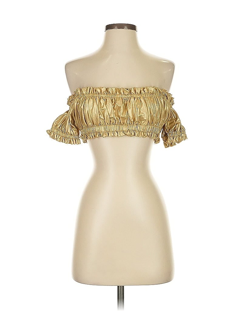 Norma Kamali Gold Short Sleeve Top Size XS - photo 1