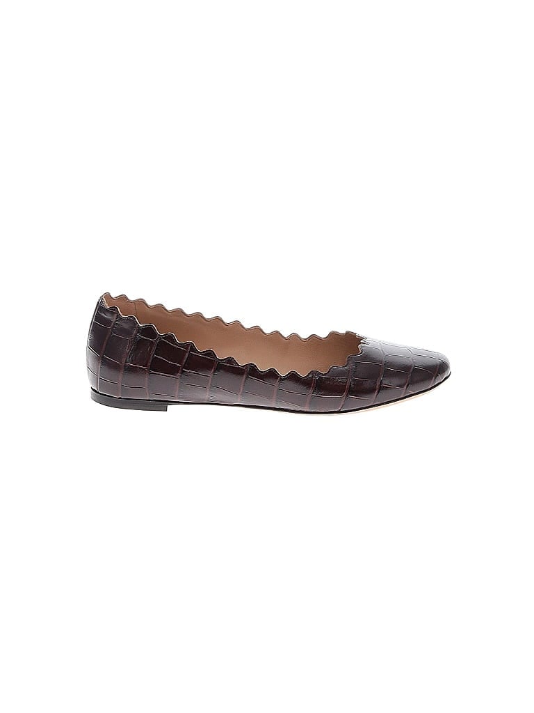 Chloé Chevron-herringbone Brown Flats Size EU 37 1/2 - photo 1