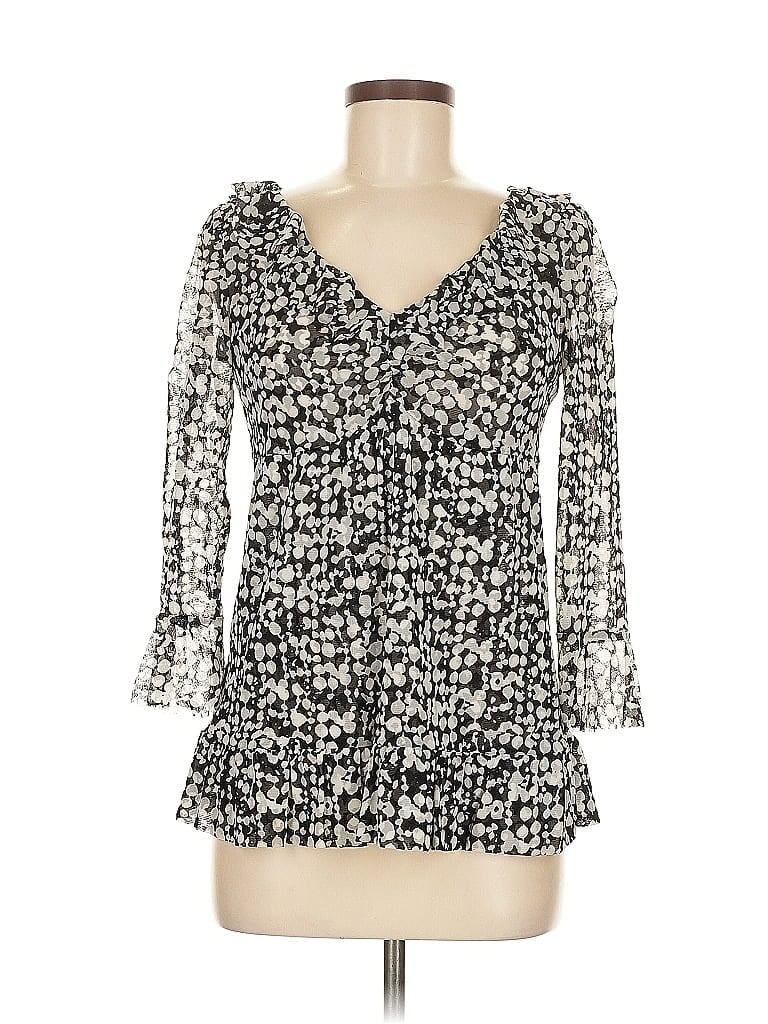 Pre-owned Inc International Concepts 3/4 Sleeve Blouse In Silver