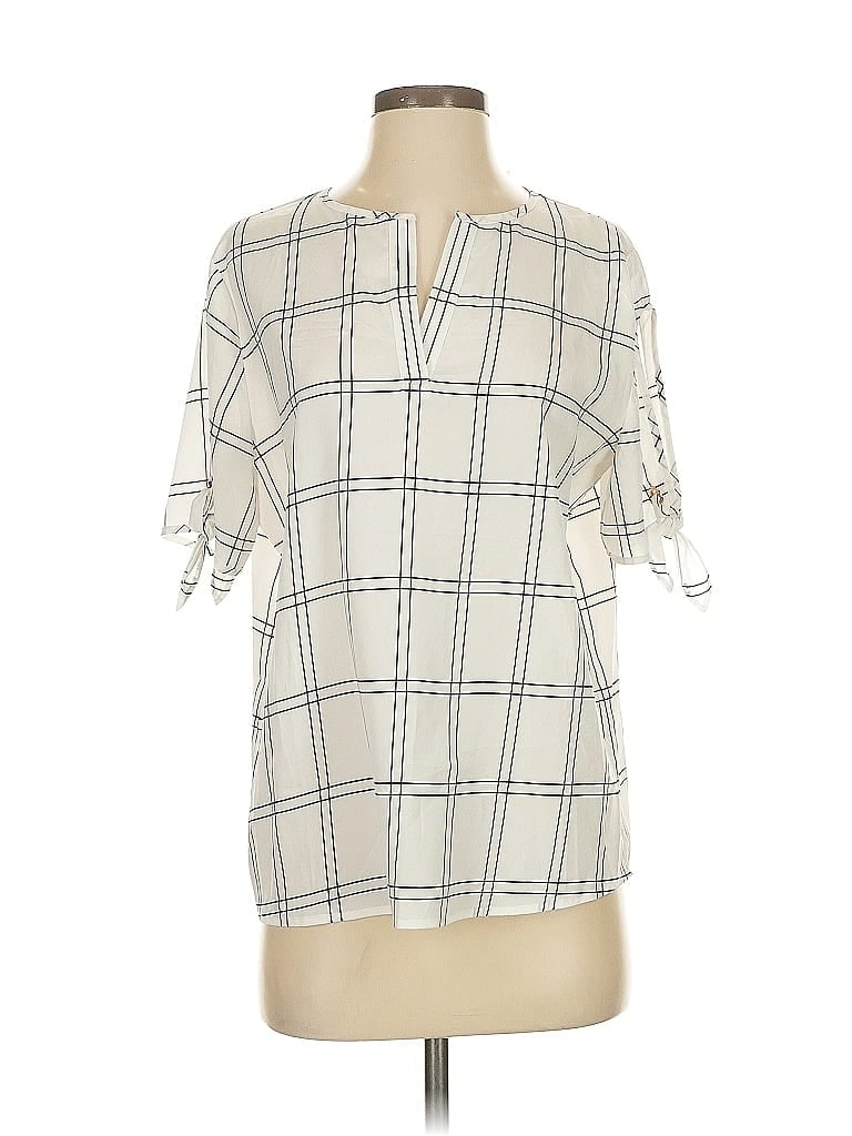 Pre-owned Ivanka Trump Short Sleeve Blouse In White