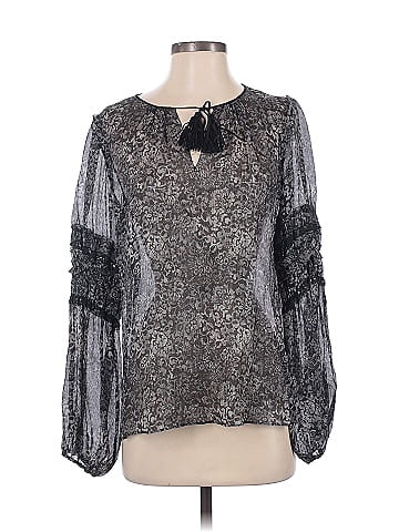 Bergdorf Goodman Long Sleeve Silk Top (view 1)