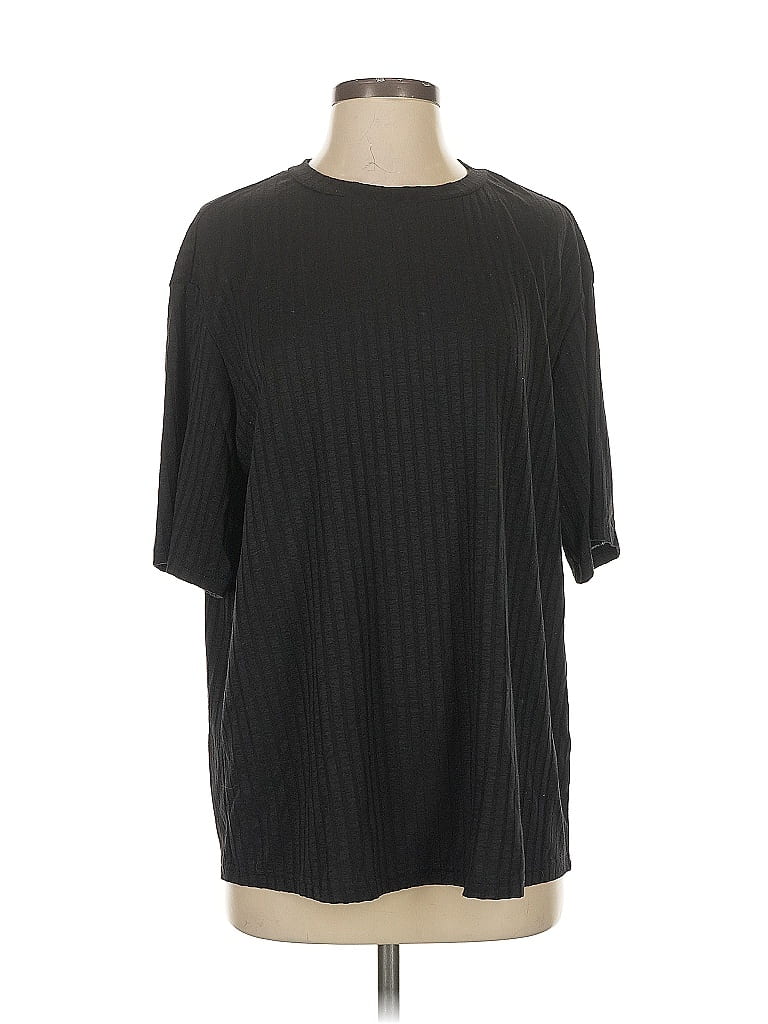 Pre-owned Unbranded 3/4 Sleeve T-shirt In Black