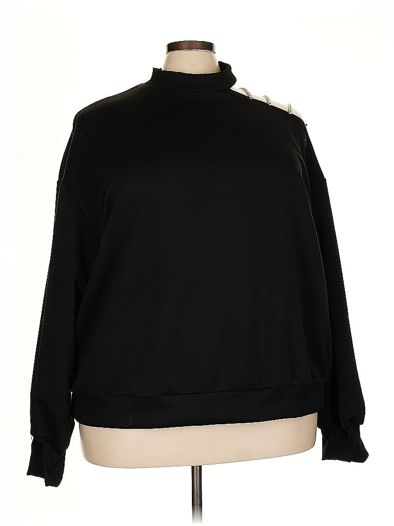 Pre-owned Shein Curve Sweatshirt In Black