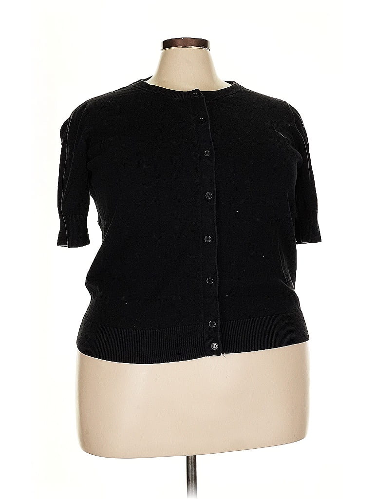 Woman Within 100% Cotton Black Cardigan Size 22 - photo 1