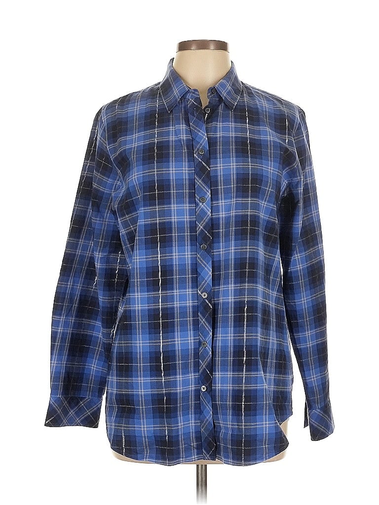 Pre-owned Banana Republic Long Sleeve Button Down Shirt In Blue