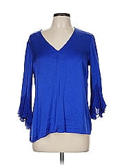 Tahari By Asl 3/4 Sleeve Silk Top