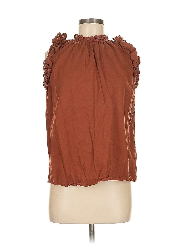 Pre-owned Wvn Sleeveless Blouse In Brown