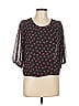 Akira Chicago Red Label 100% Polyester Black Short Sleeve Blouse Size L - photo 1