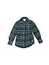 Wrangler Jeans Co 100% Cotton Plaid Teal Long Sleeve Button-Down Shirt Size 6 (big kids) - photo 1