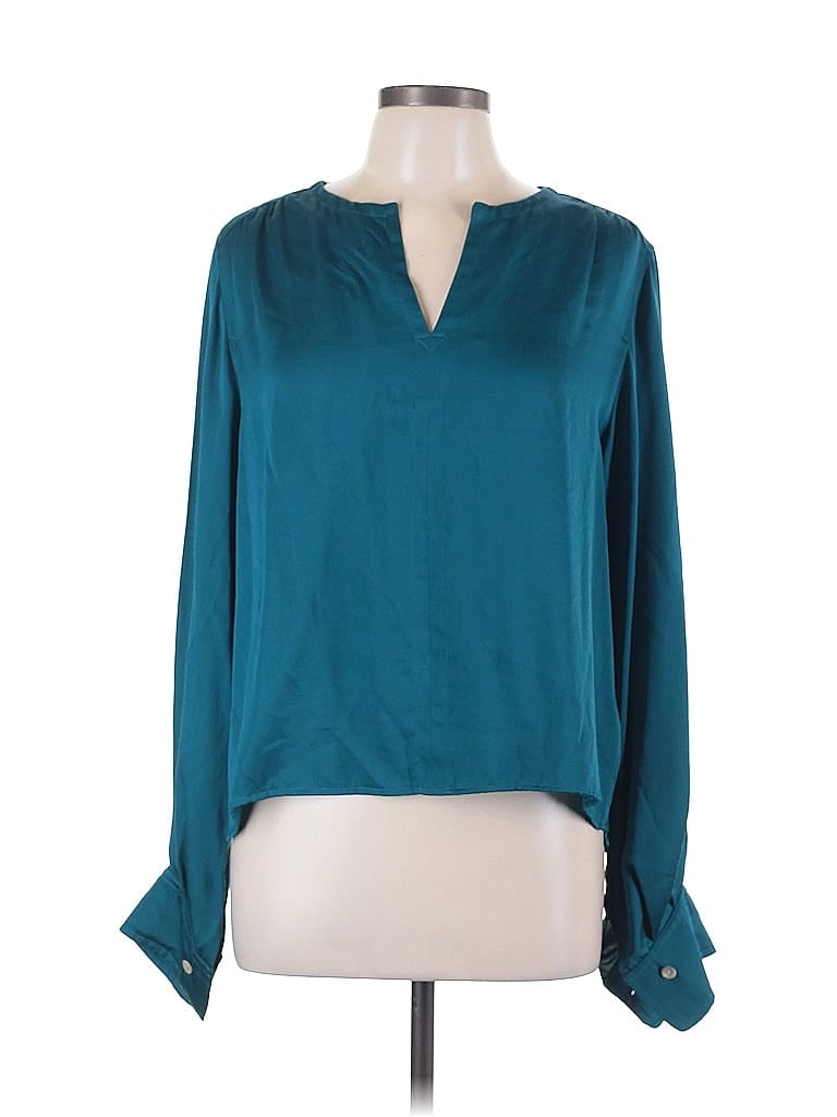 Karen Kane Teal Blue Long Sleeve Blouse Size L - photo 1