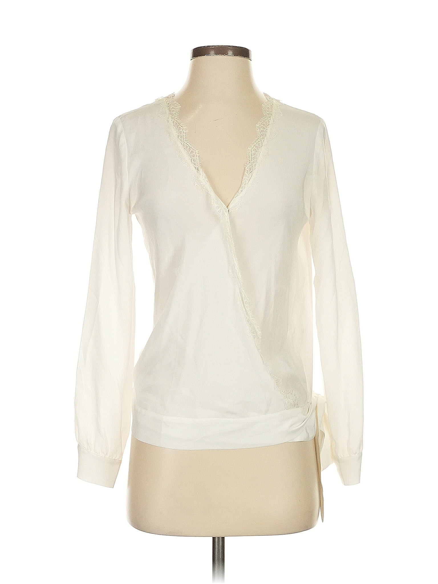 Sézane Ivory Long Sleeve Blouse Size 36 waist