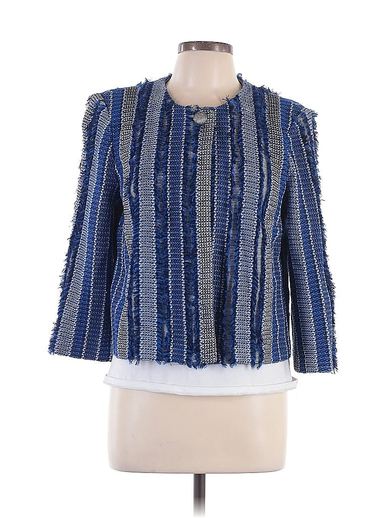 St. John Stripes Blue Blazer Size 10 - photo 1