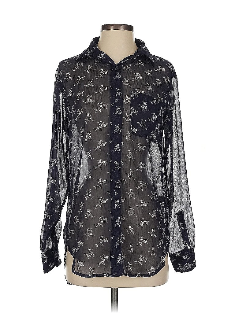 Denim & Supply Ralph Lauren Stars Floral Black Long Sleeve Blouse Size S - photo 1