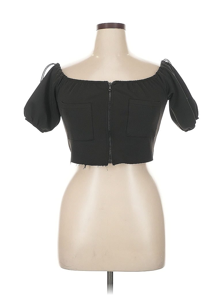 Pre-owned Asos Design Short Sleeve Top Black Sweetheart Neckline Tops