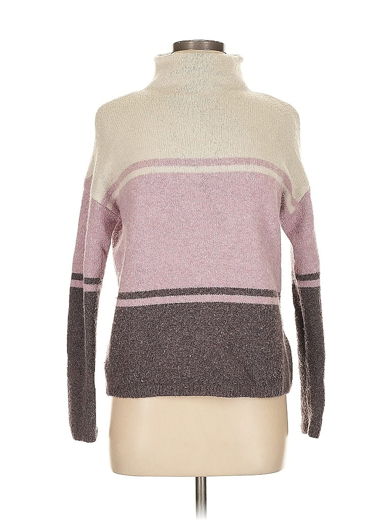 C&C California Color Block Pink Turtleneck Sweater Size M - photo 1