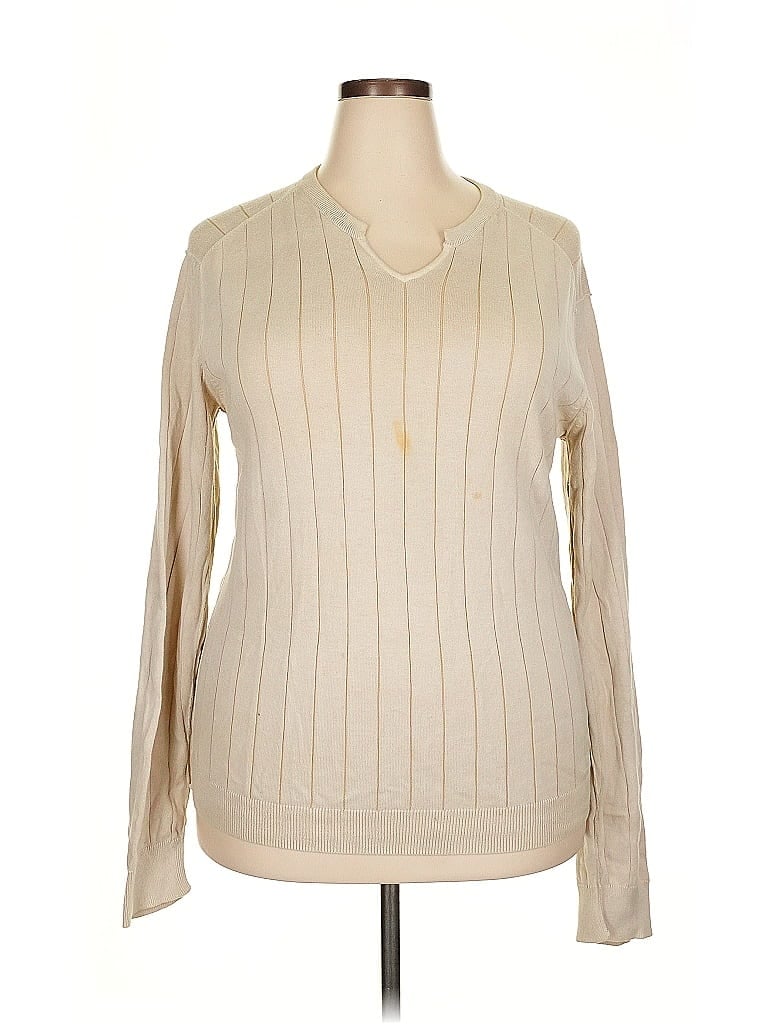 Guess Jeans 100% Cotton Ivory Tan Pullover Sweater Size XXL - photo 1