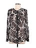 Daisy Fuentes 100% Polyester Animal Print Black Long Sleeve Blouse Size M - photo 1