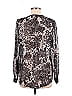 Daisy Fuentes 100% Polyester Animal Print Black Long Sleeve Blouse Size M - photo 2
