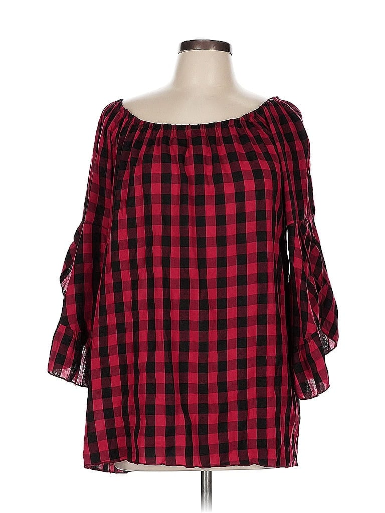 Click to view more detailed imagery on our partner's website Pre-owned Weekend Suzanne Betro 3/4 Sleeve Blouse In Red