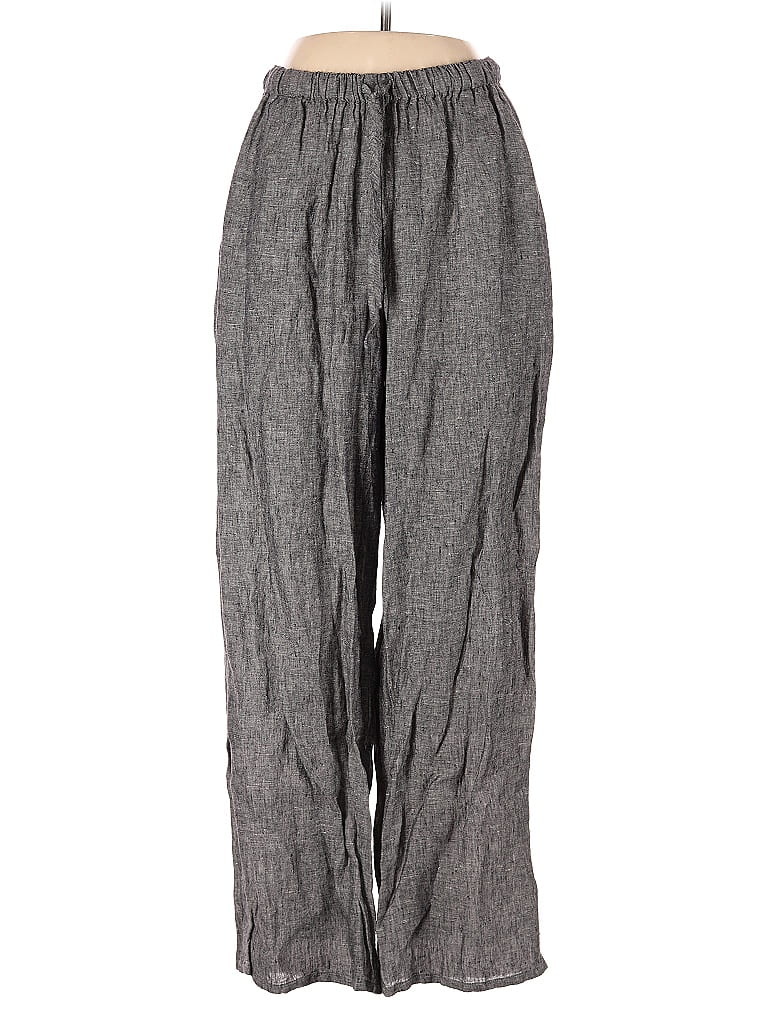 Flax 100% Linen Gray Linen Pants Size 10 - photo 1