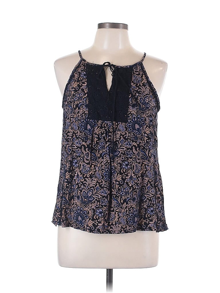 Solitaire 100% Rayon Blue Sleeveless Blouse Size L - photo 1