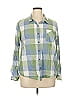 Natural Reflections 100% Cotton Plaid Green 3/4 Sleeve Button-Down Shirt Size XL - photo 1