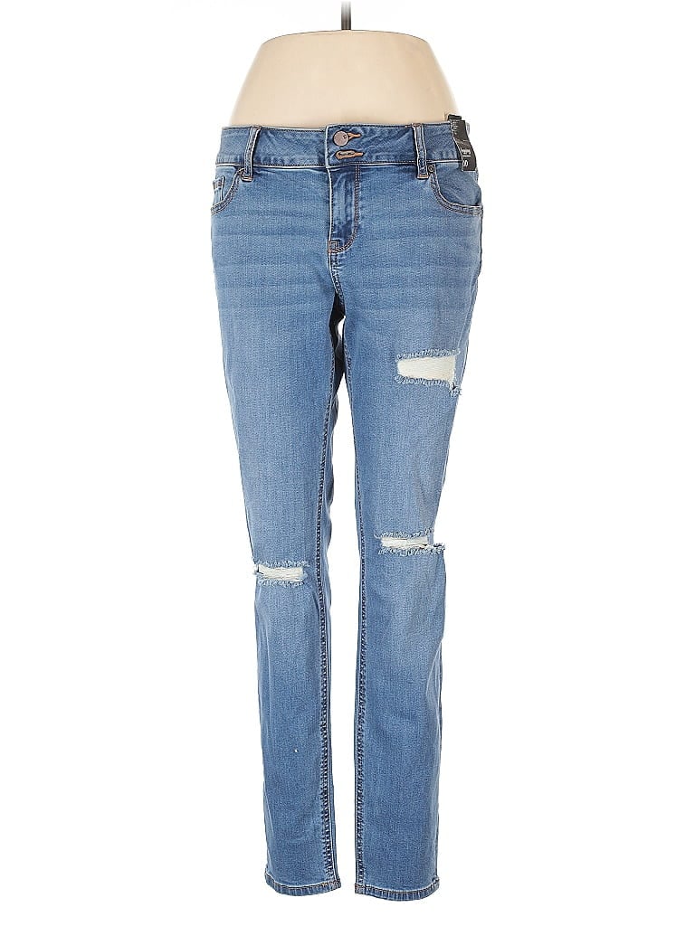 Soho JEANS NEW YORK & COMPANY Hearts Blue Jeans Size 10 - photo 1