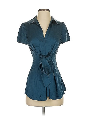 BCBGMAXAZRIA Short Sleeve Silk Top (view 1)