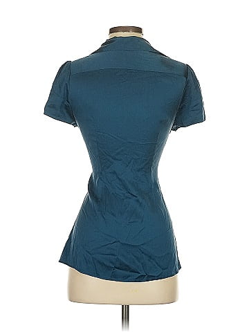 BCBGMAXAZRIA Short Sleeve Silk Top (view 2)