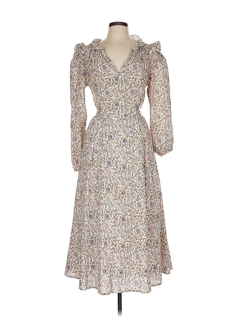 Xirena 100% Cotton Paisley Ivory Casual Dress Size L - photo 1