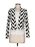 August Silk Chevron-herringbone Ivory Cardigan Size M - photo 1