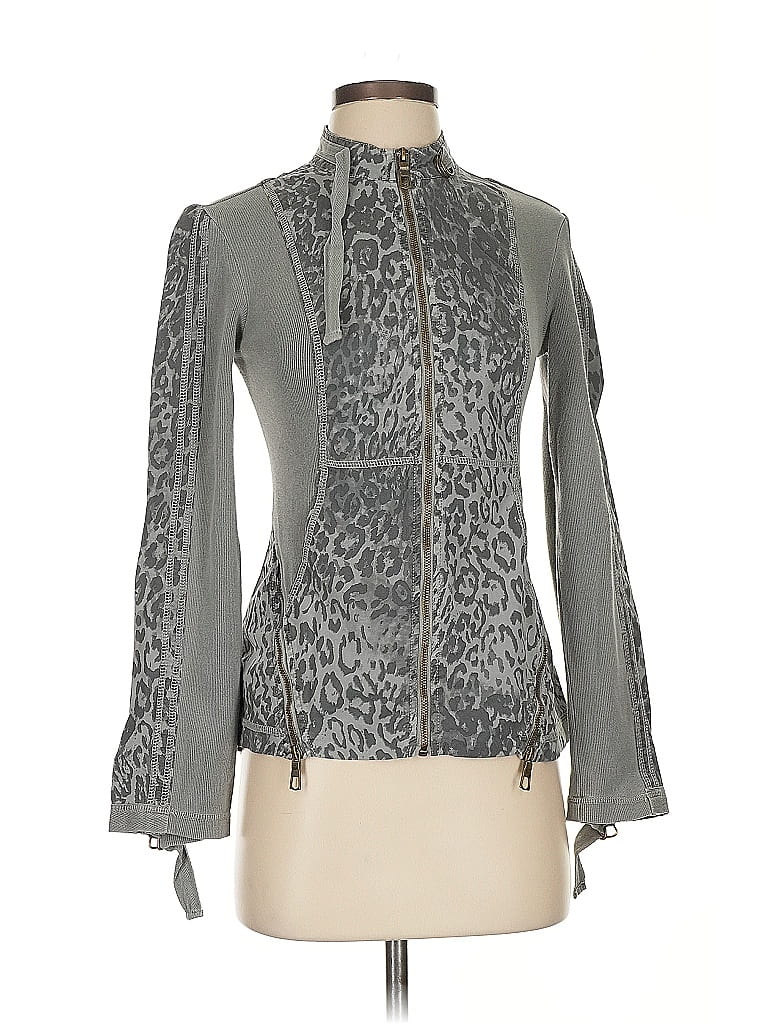 XCVI Animal Print Gray Jacket Size XS - photo 1
